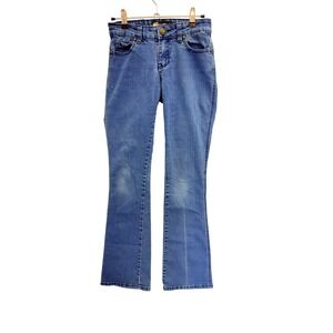Y2K Apple Bottoms Bootcut Jeans Women's size 4 Blue Embellished Pockets low rise